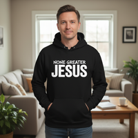 Load image into Gallery viewer, None greater Jesus Unisex Pullover Hoodie
