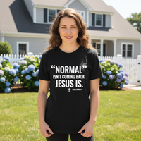 Load image into Gallery viewer, Normal isn&#39;t coming back Jesus is Premium Unisex Crewneck T-shirt
