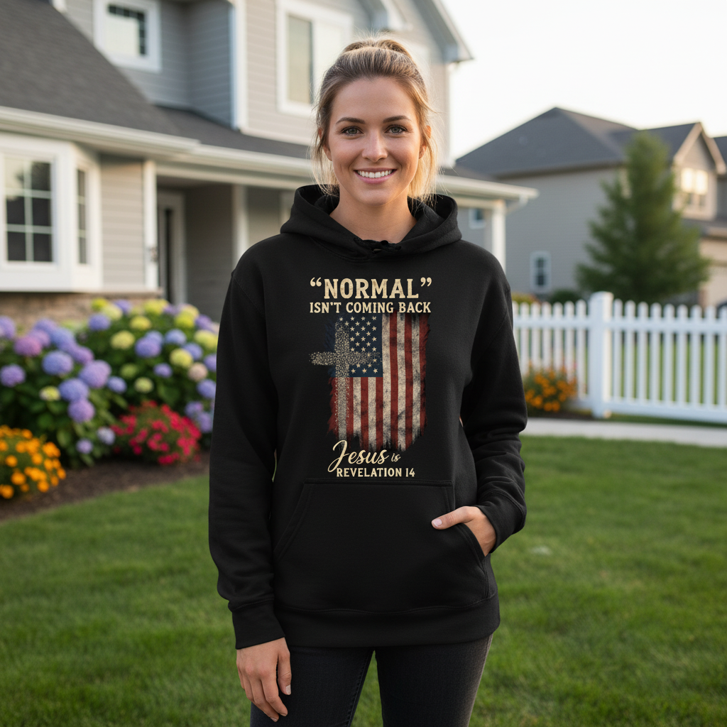 Normal isn't coming back Jesus is Premium Pullover Hoodie