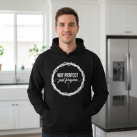 Load image into Gallery viewer, Not perfect just forgiven Unisex Pullover Hoodie
