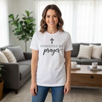 Load image into Gallery viewer, Powered by prayer Premium Unisex Crewneck T-shirt
