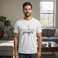Load image into Gallery viewer, Powered by prayer Premium Unisex Crewneck T-shirt
