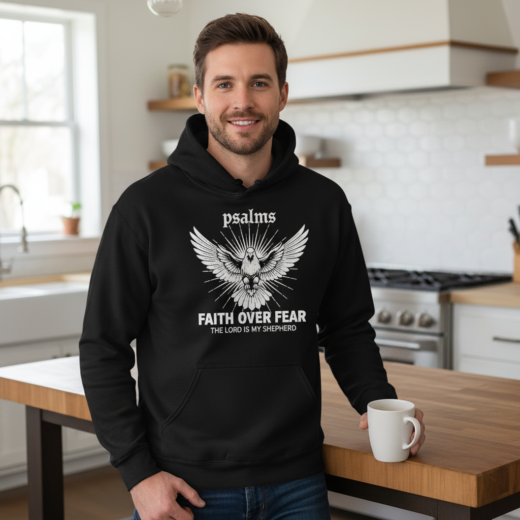 Psalms Faith over fear Premium Pullover Hoodie