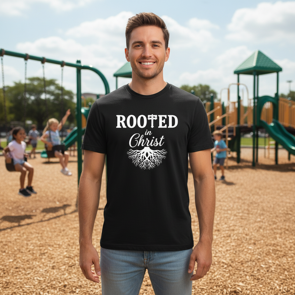 Rooted in Christ Premium Unisex Crewneck T-shirt | Bella + Canvas 3001