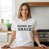 Load image into Gallery viewer, Saved by grace Premium Unisex Crewneck T-shirt
