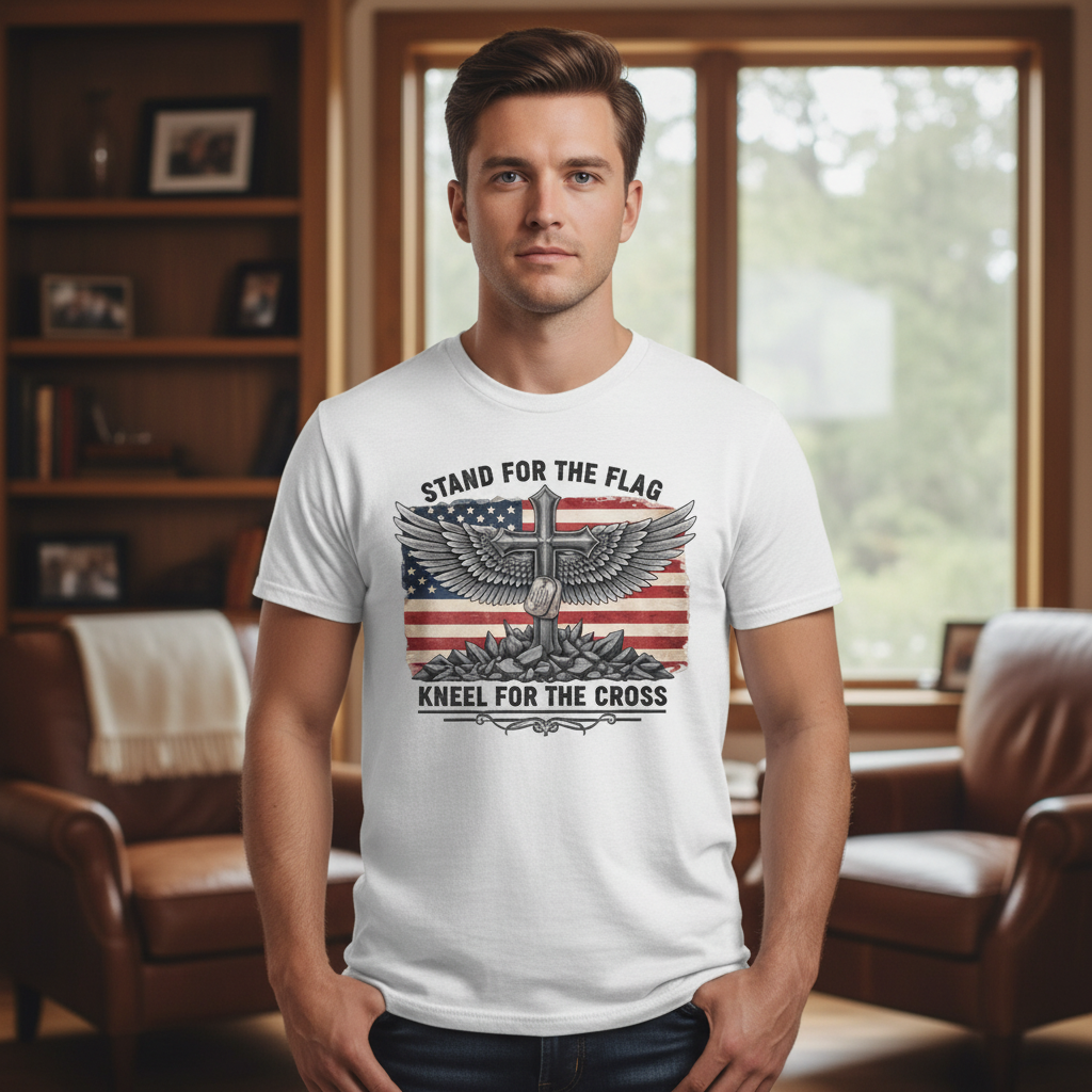 Stand for the flag kneel for the cross Premium Unisex Crewneck T-shirt