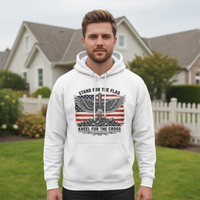 Load image into Gallery viewer, Stand for the flag kneel for the cross Unisex Pullover Hoodie
