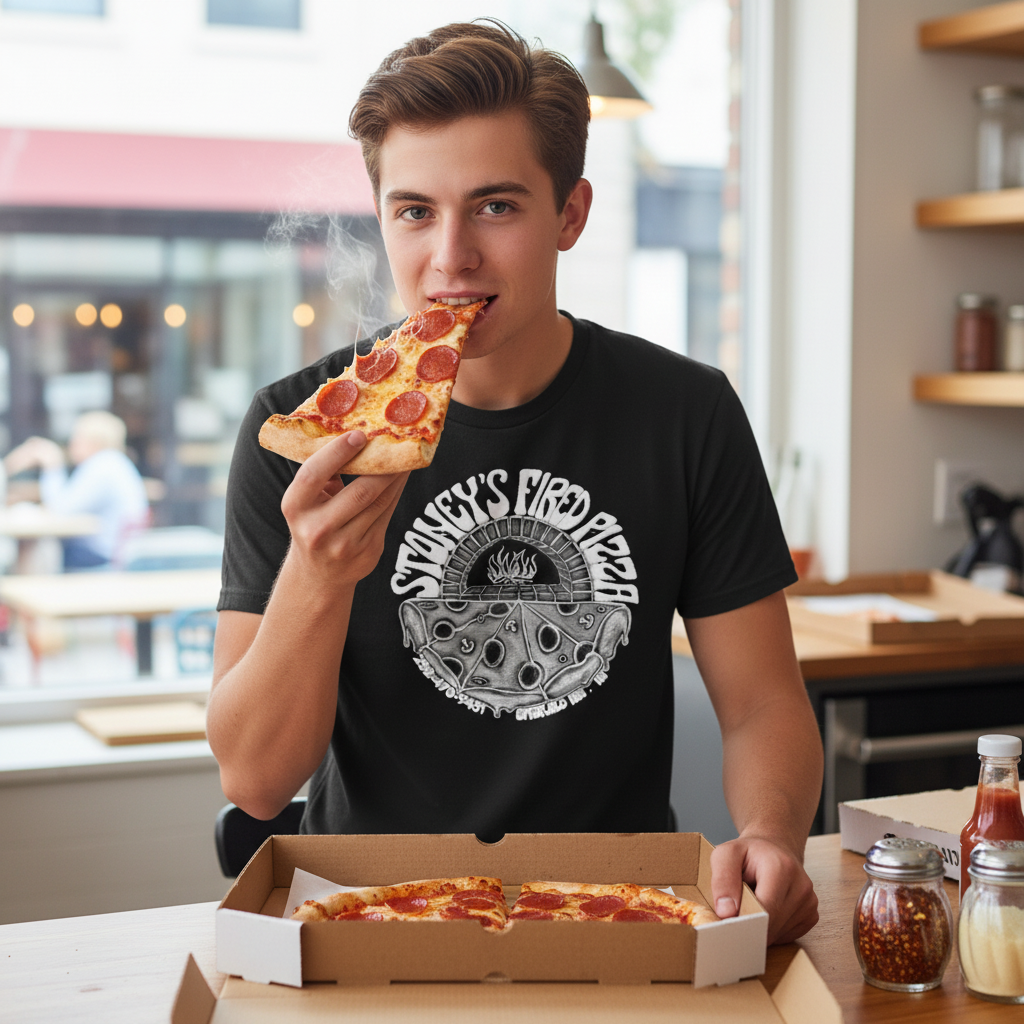 Stoney's Fired Pizza Unisex Tailored T-Shirt – Soft & Eco-Friendly DTG Print Ready