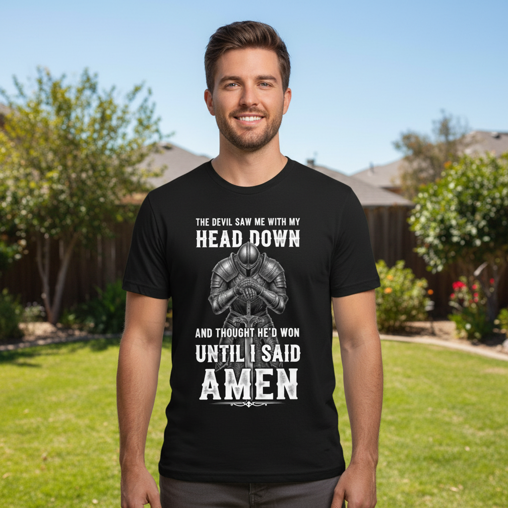 The devil saw me with my head down Premium Crewneck T-shirt
