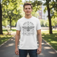 Load image into Gallery viewer, Under his wings we will find refuge Heavyweight Premium Unisex Crewneck T-shirt
