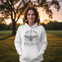 Load image into Gallery viewer, Under his wings we will find refuge Classic Unisex Pullover Hoodie | Gildan® 18500

