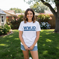 Load image into Gallery viewer, WWJD He would love first Premium Unisex Crewneck T-shirt
