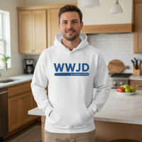 Load image into Gallery viewer, WWJD He would love first Unisex Pullover Hoodie
