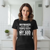 Load image into Gallery viewer, Waymaker miracle worker promise keeper light in my darkness my God Premium Unisex Crewneck T-shirt
