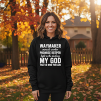 Load image into Gallery viewer, Waymaker miracle worker promise keeper light in my darkness my God Unisex Pullover Hoodie
