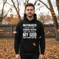 Load image into Gallery viewer, Waymaker miracle worker promise keeper light in my darkness my God Unisex Pullover Hoodie
