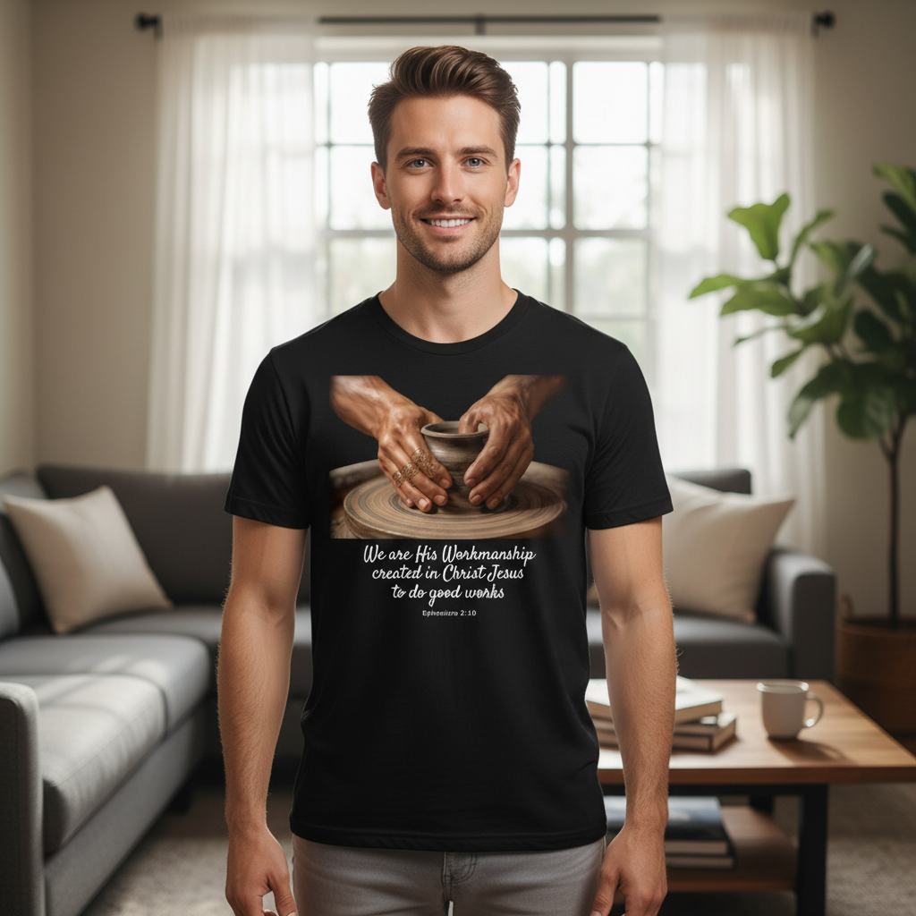 We are His workmanship created in Christ Jesus to do good works Premium Unisex Crewneck T-shirt