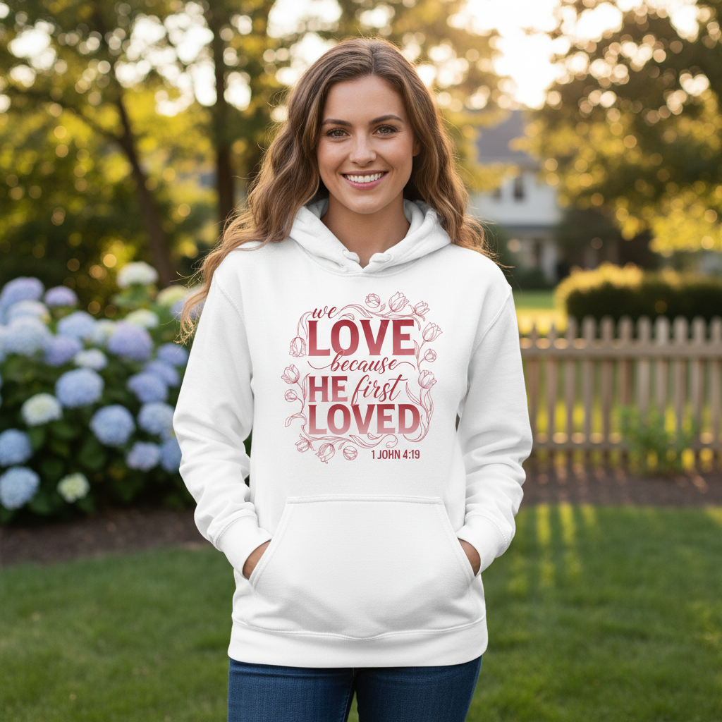 We love because he first loved Premium Pullover Hoodie