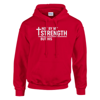 Red hoodie with motivational text on a white background