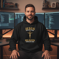 Jesus because of him heaven knows my name Unisex Pullover Hoodie