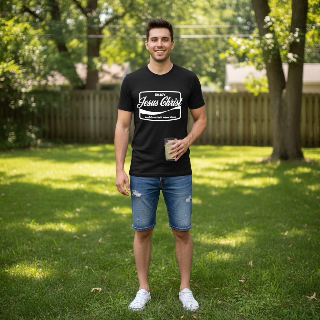 Enjoy Jesus Christ and you shall never thirst Premium Unisex Crewneck T-shirt