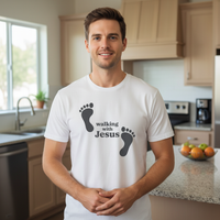 Load image into Gallery viewer, Walking with Jesus Premium Unisex Crewneck T-shirt
