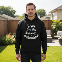 Load image into Gallery viewer, Jesus love this hot mess Unisex Pullover Hoodie
