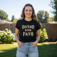 Load image into Gallery viewer, Defend your faith Premium Unisex Crewneck T-shirt
