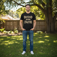 Load image into Gallery viewer, Defend your faith Premium Unisex Crewneck T-shirt
