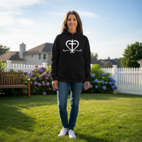 Load image into Gallery viewer, Heart with cross Pullover Hoodie
