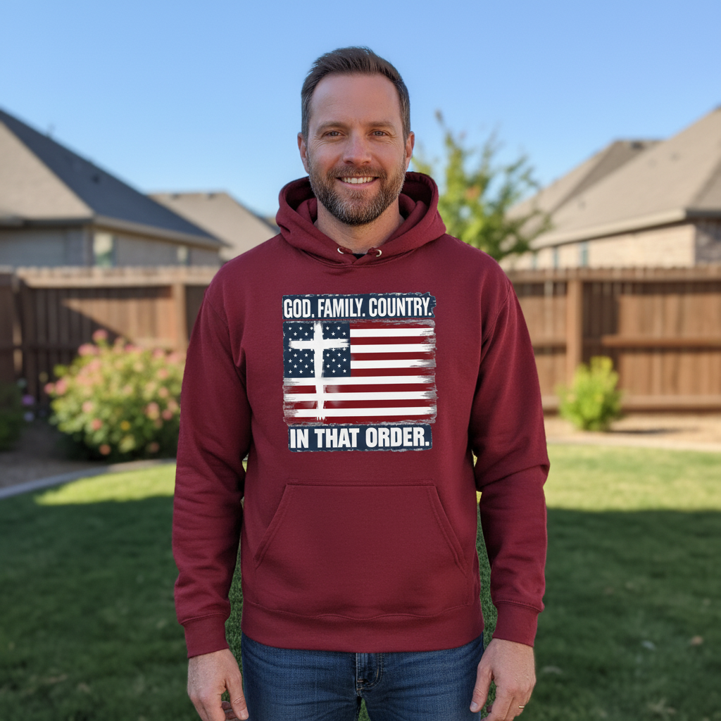 God Family Country in that order (2) Premium Pullover Hoodie