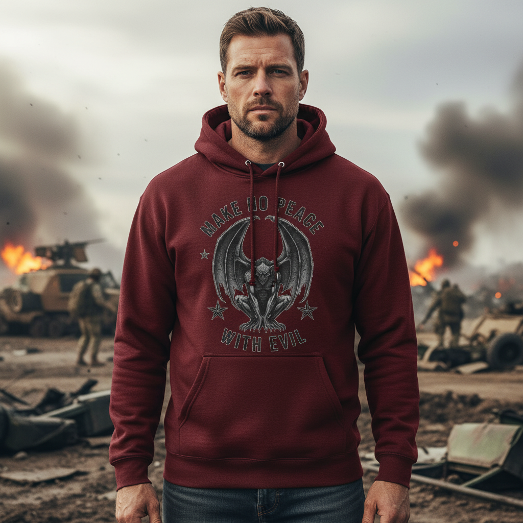 Make no peace with evil Premium Pullover Hoodie