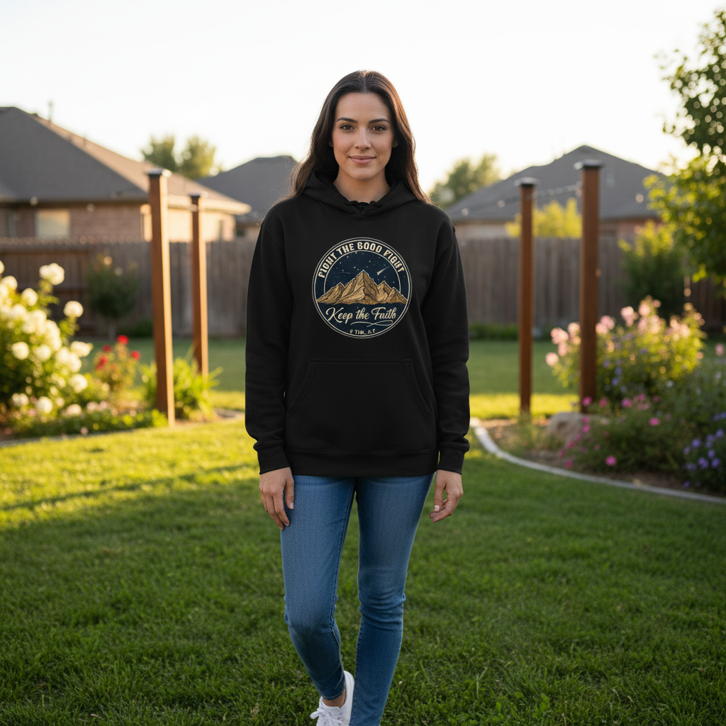 Fight the good fight keep the faith Premium Pullover Hoodie