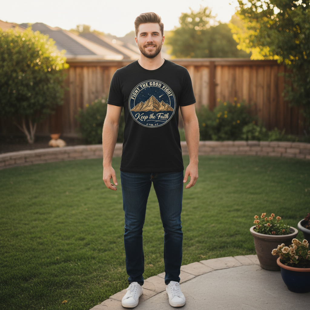 Fight the good fight keep the faith Premium Crewneck T-shirt