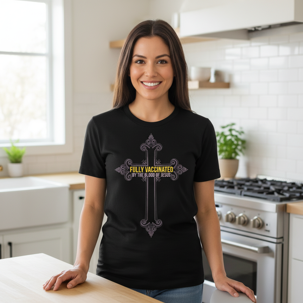 Fully vaccinated by the blood of Jesus Premium Crewneck T-shirt