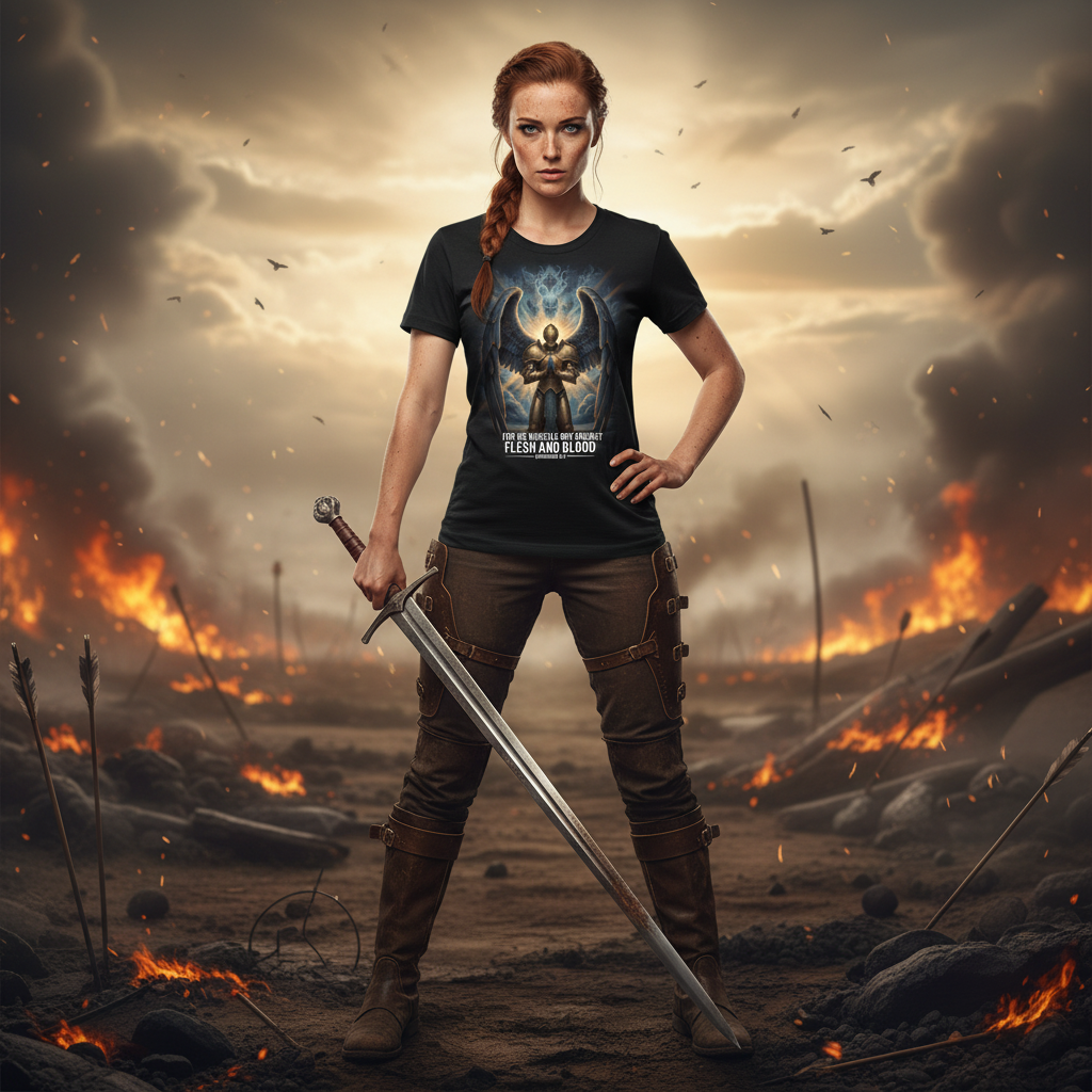 For we wrestle against flesh and blood (1) Premium Crewneck T-shirt