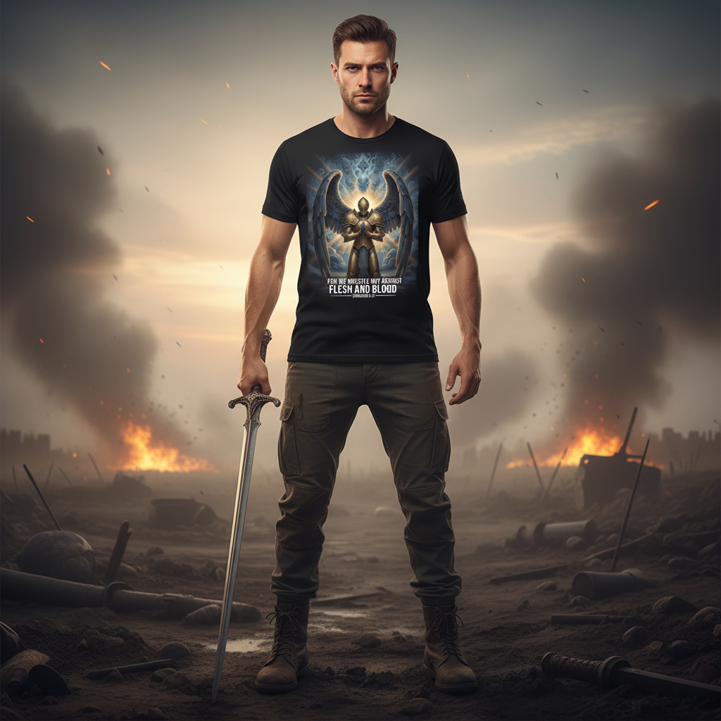For we wrestle against flesh and blood (1) Premium Crewneck T-shirt