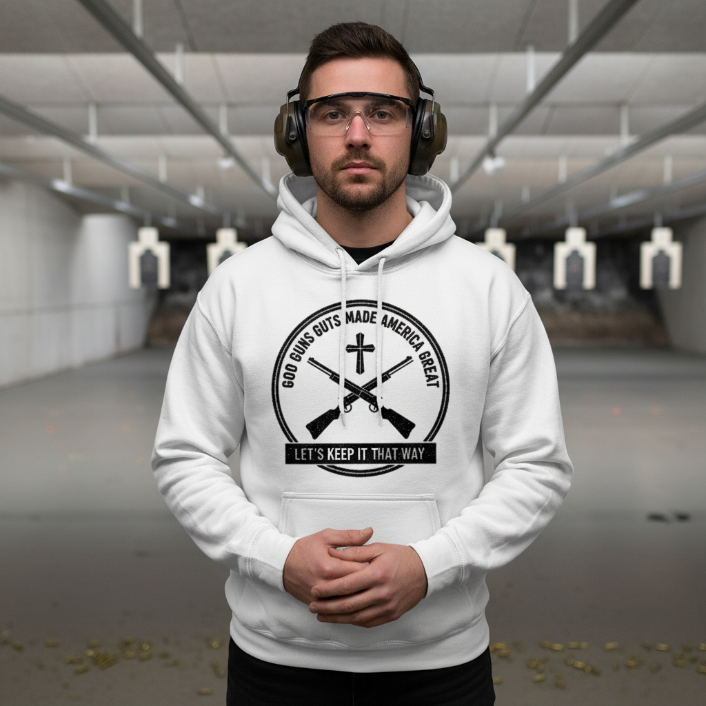 God Guns Guts Made America great Premium Pullover Hoodie