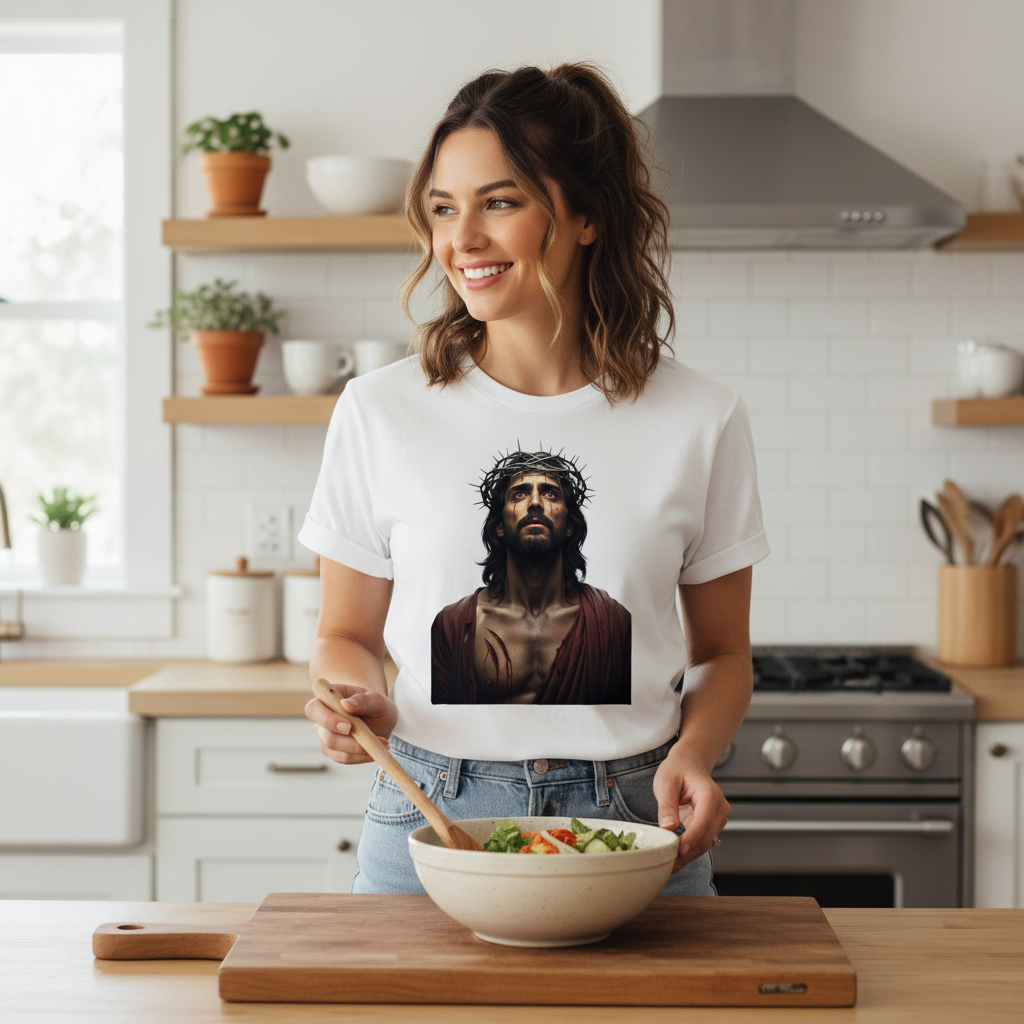 Jesus Face (2) Premium Crewneck T-shirt