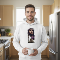Jesus on cross with face Premium Pullover Hoodie