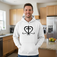 Heart with cross Premium Pullover Hoodie
