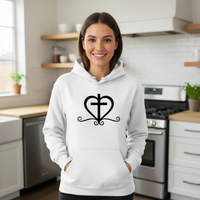 Heart with cross Premium Pullover Hoodie