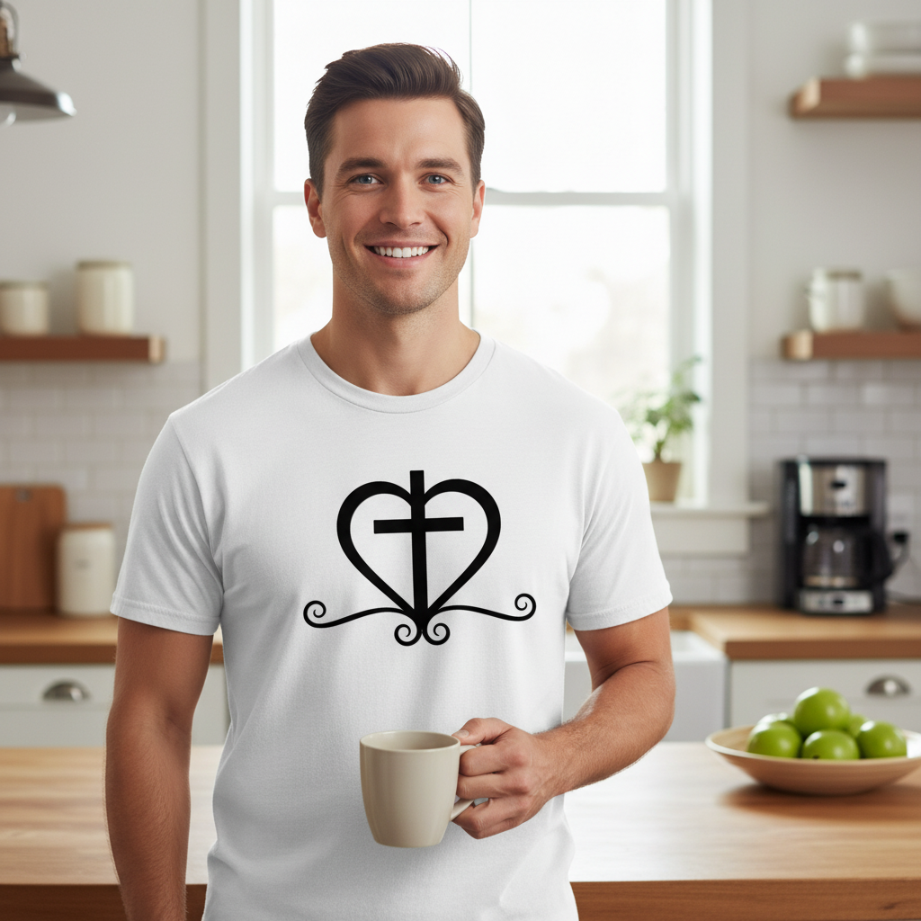 Heart with cross Premium Crewneck T-shirt