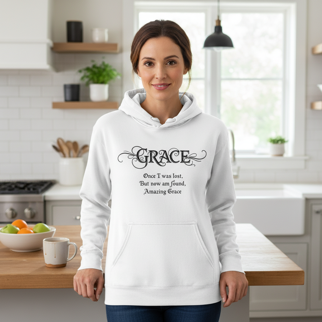 Grace Once I was lost but now am found amazing grace Premium Pullover Hoodie