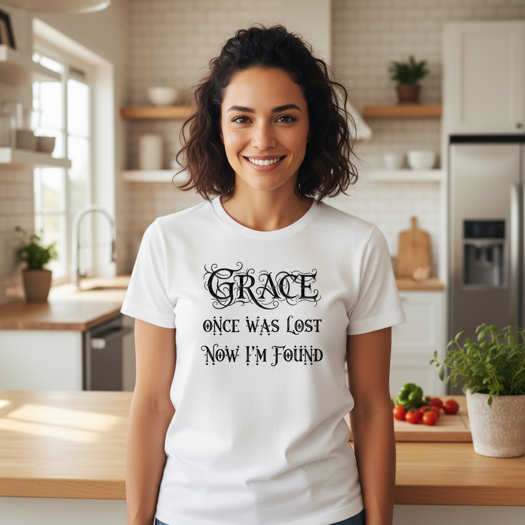 Grace once was lost now I'm found Premium Crewneck T-shirt