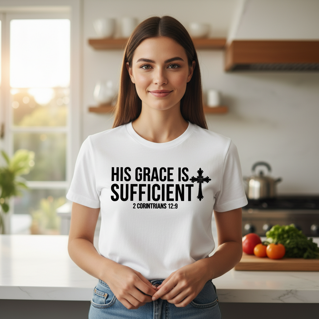 His grace is sufficient Premium Crewneck T-shirt
