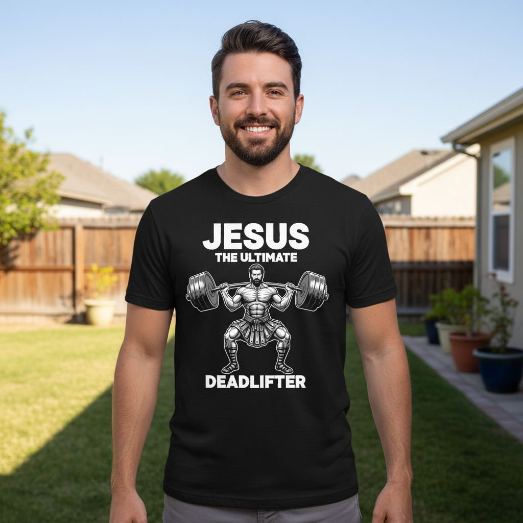 Jesus the ultimate deadlifter Premium Crewneck T-shirt