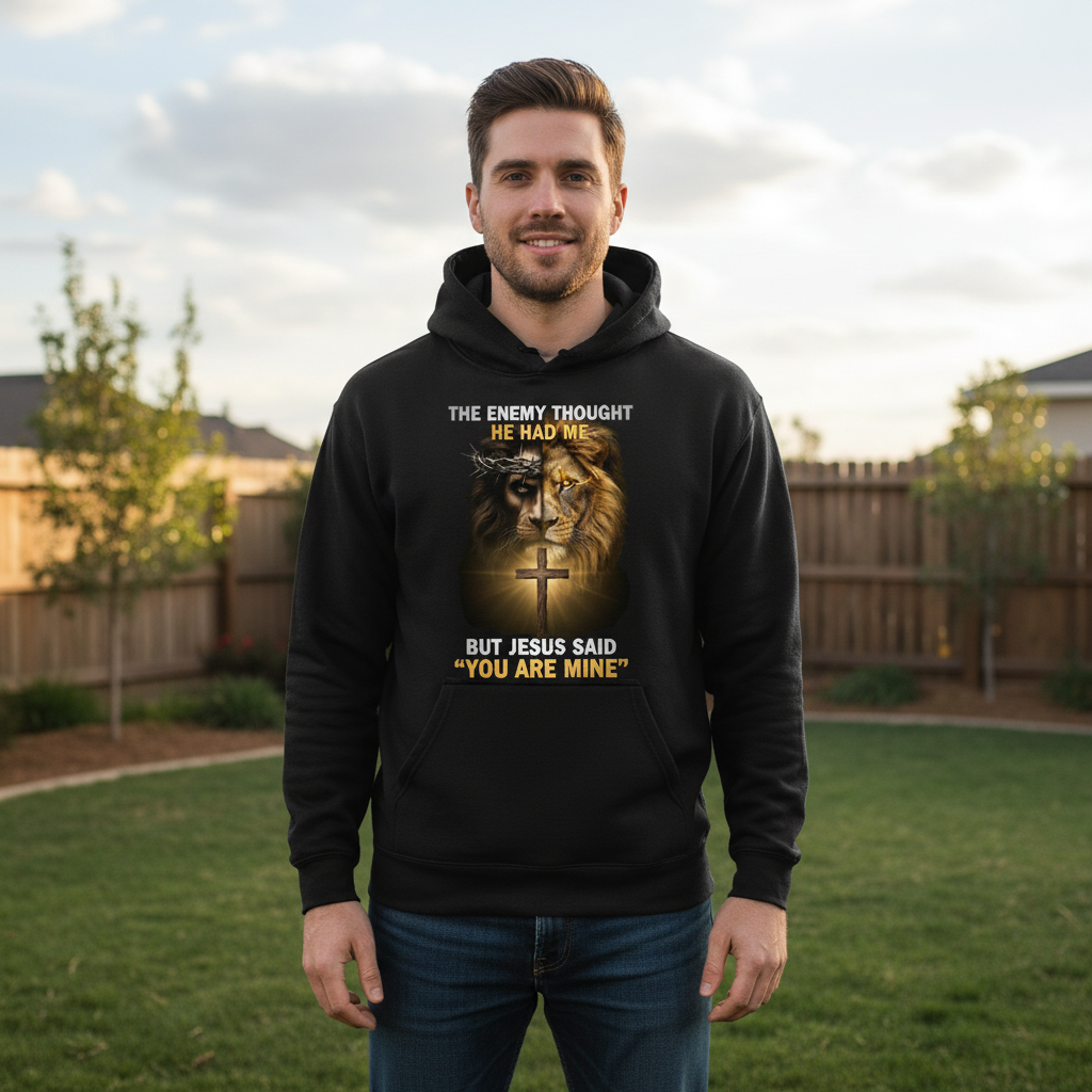 The enemy thought he had me but Jesus said you are mine Premium Pullover Hoodie