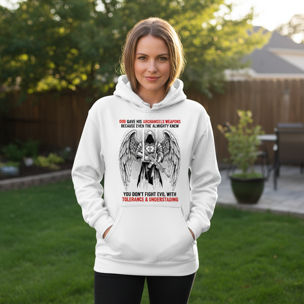 God gave his archangels weapons Premium Pullover Hoodie