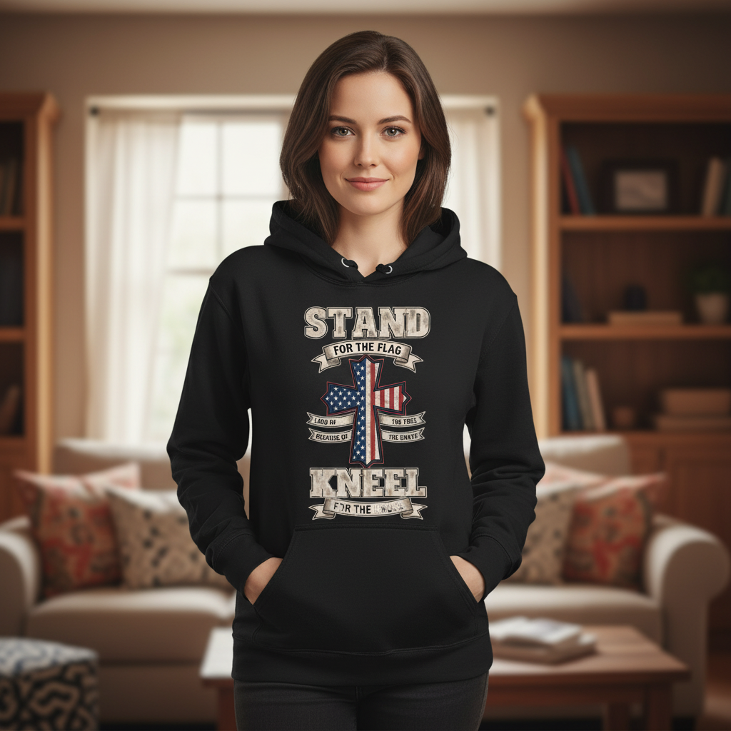 Stand for the flag kneel for the cross Premium Pullover Hoodie